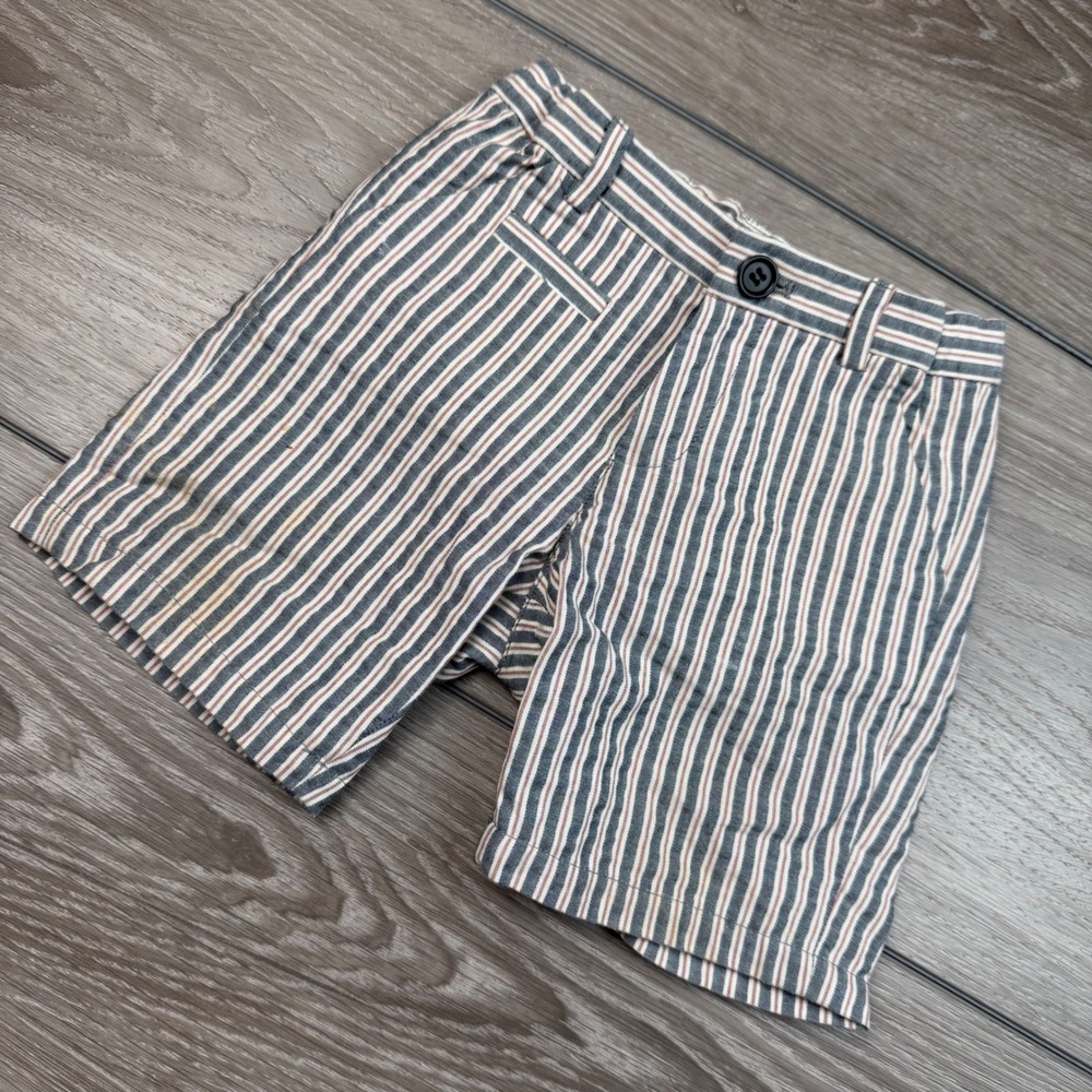 Bonpoint Kids Shorts Striped Cotton Blue Red White Size 12